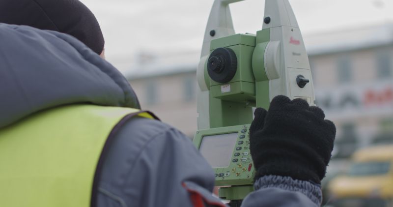 Surveying Equipment in Use